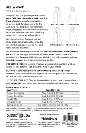 ByAnnie | Bella Quilt Coat Expansion Pack - Attached or Removable Hood [QE105]