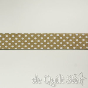 Biaisband 18mm Stip Beige-Wit