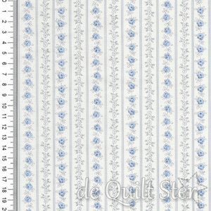 Hollyhocks & Roses | Floral Stripe Sky [3056-11]