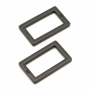 ByAnnie | Recktangle Ring Flat Black Metal 1" / set van 2 [HAR1RRBMTWO]