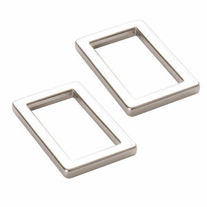 ByAnnie | Recktangle Ring Flat Nickel 1" / set van 2 [HAR1RRNTWO]