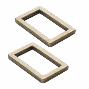 ByAnnie | Recktangle Ring Flat Antique Brass 1" / set van 2 [HAR1RRABTWO]