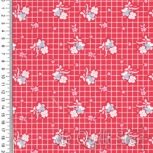 Dilly Dally | Floral Grid Red [10782-R]