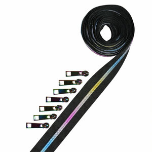 Metallic Zipper | 2,5yd - Black