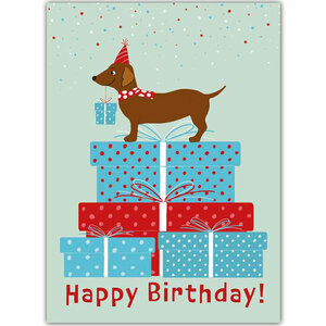 M-Illu | Ansichtkaart A6 | Happy Birthday Teckel